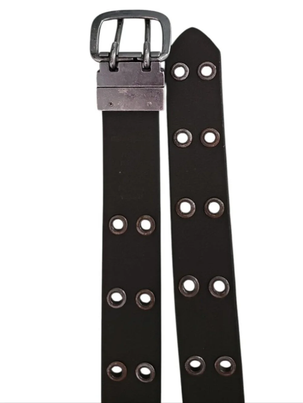 Vintage Reversible Black Brown Grommet Belt Size 34 Punk Grunge Emo Y2K Unisex